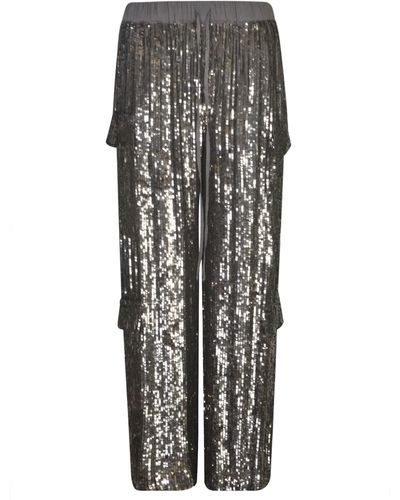 P.A.R.O.S.H. Sequined Cargo Pants - Gray