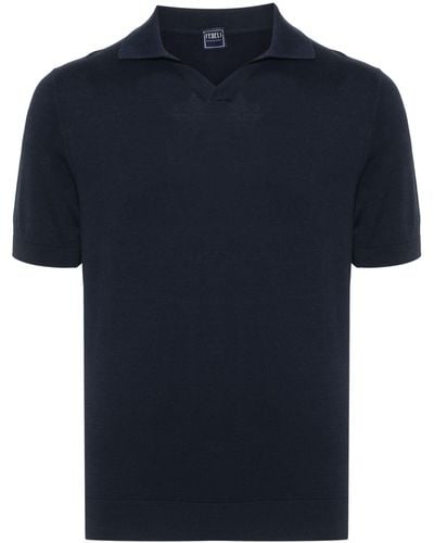 Fedeli Fuji Cotton Polo Shirt - Blue