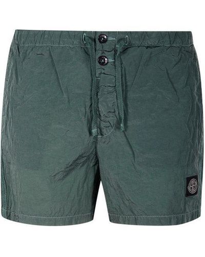 Stone Island Compass Patch Swim Shorts - Green