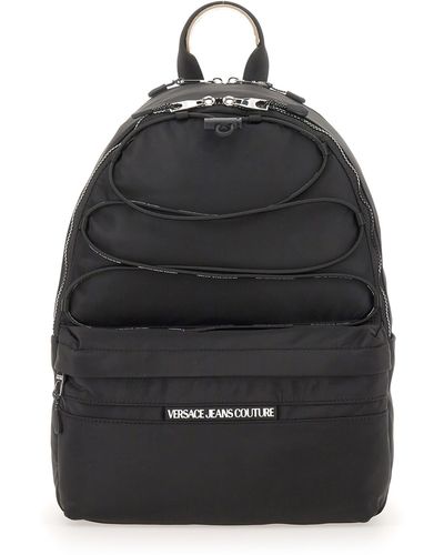 Versace Jeans Couture Logo Patch Zip-around Backpack - Black