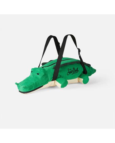 Mc2 Saint Barth Terry Padded Duffle Bag With Alligator Shape - Green