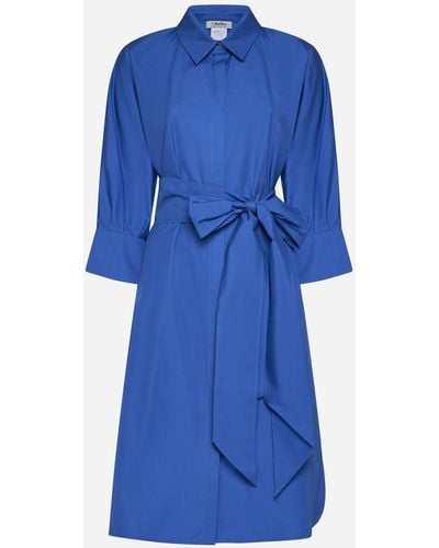 Max Mara Tabata Cotton Shirt Dress - Blue