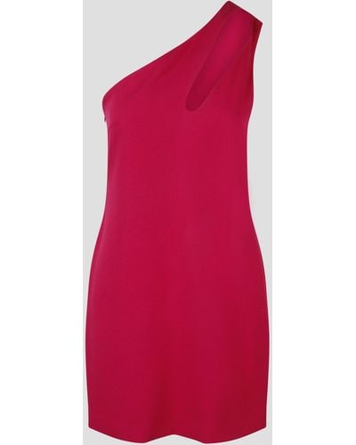 P.A.R.O.S.H. One Shoulder Jersey Mini Dress - Red