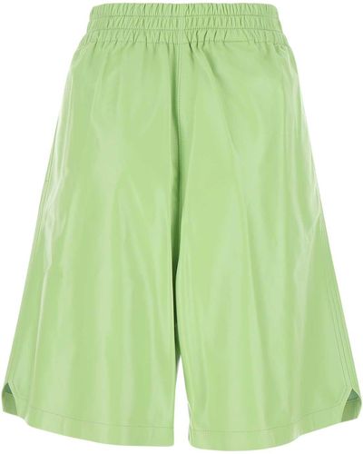 Bottega Veneta Pastel Leather Shorts - Green