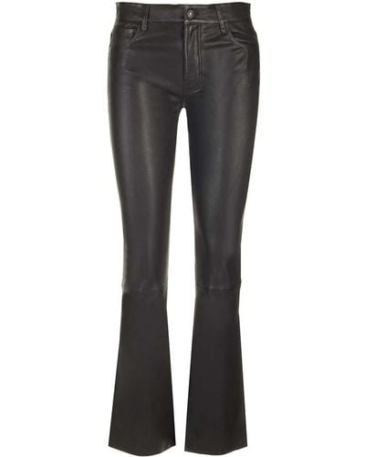 7 For All Mankind Leather Trousers - Grey