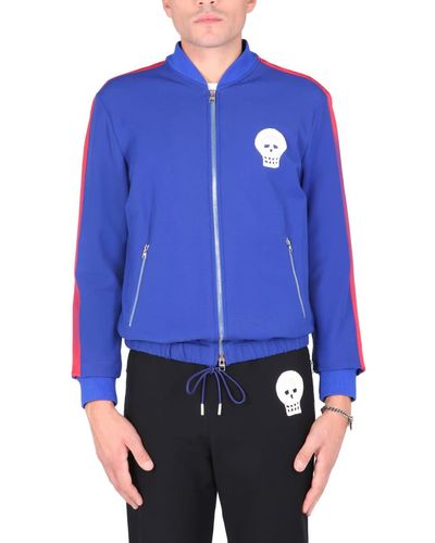 Alexander McQueen "skull" Embroidered Sweatshirt - Blue