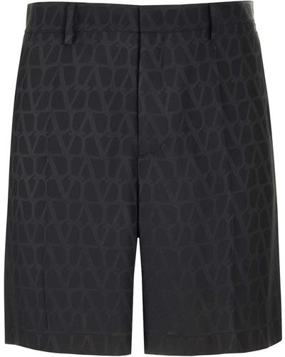 Valentino Toile Iconographe Silk Shorts - Gray