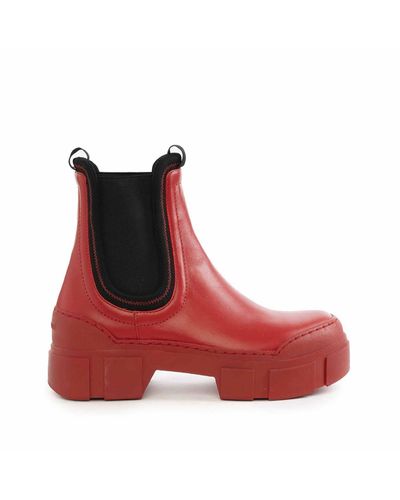 Vic Matié Beatles Boots Roccia With Track Sole - Red