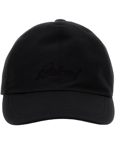 Brioni Logo Cap Hats - Black
