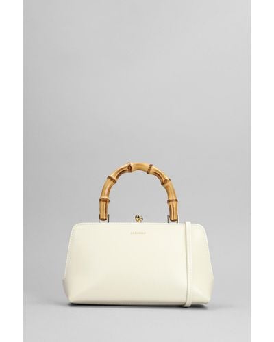 Jil Sander Gojii Mini Hand Bag In White Leather - Natural