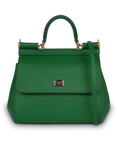 Dolce & Gabbana Sicily Mini Leather Tote Bag - Green