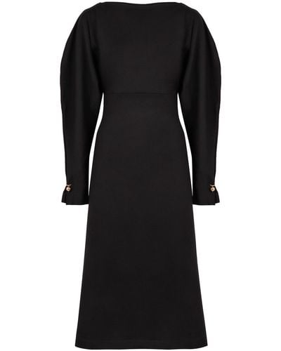 Philosophy Di Lorenzo Serafini Virgin Wool Midi Dress - Black