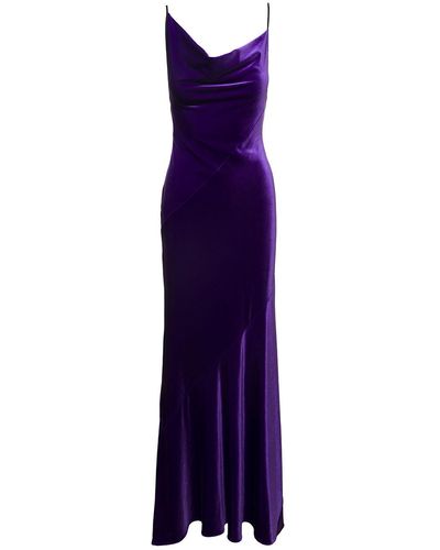 Philosophy Di Lorenzo Serafini Velvet Long Dress - Purple
