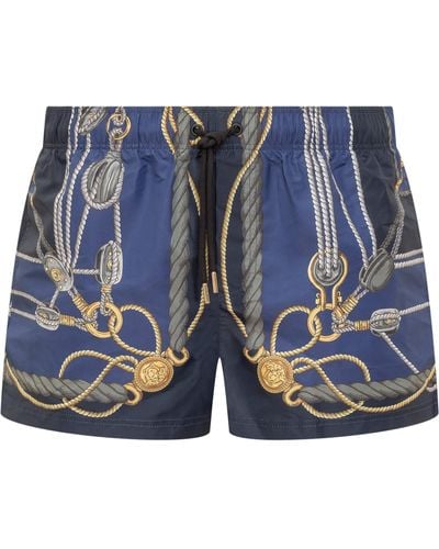 Versace Nautical Sea Shorts - Blue