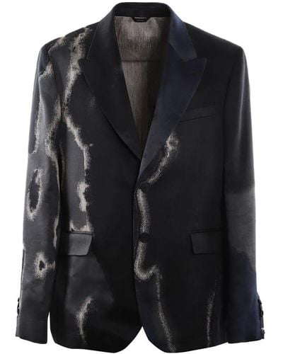 Fendi Linen And Cotton Jacket With Earth Motif - Black