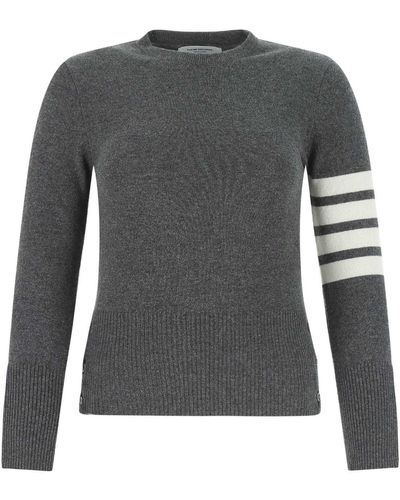 Thom Browne Dark Wool Sweater - Gray