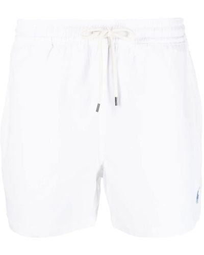 Polo Ralph Lauren Embroidered-logo Swim Shorts - White