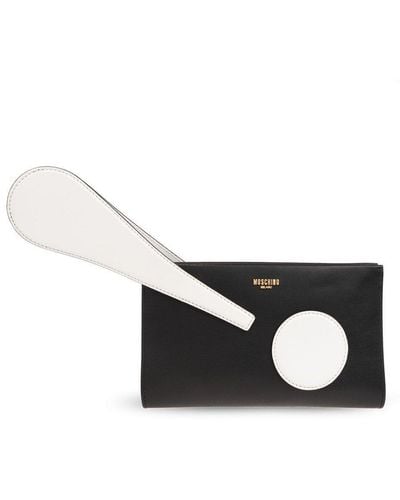 Moschino Exclamation Mark Clutch Bag - Black
