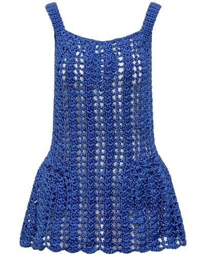 JW Anderson Crochet Mini Dress - Blue