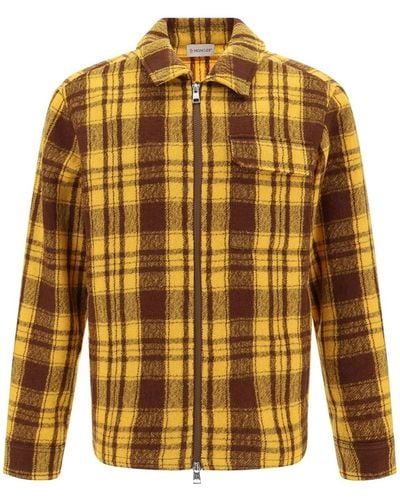 Moncler Wool Checked Jacket - Yellow