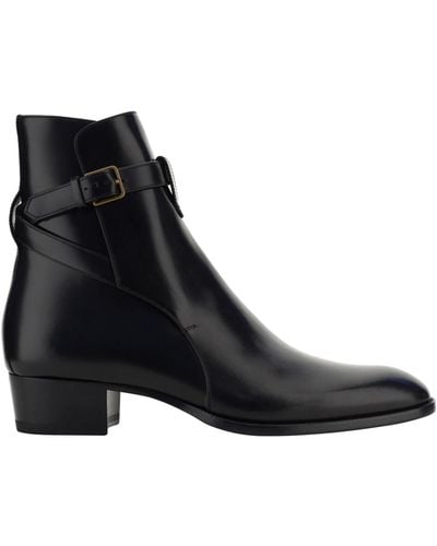 Saint Laurent Men Wyatt 60 Jodhpur Boots - Black