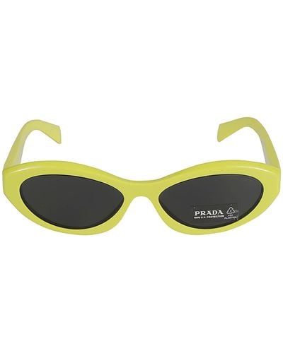 Prada Logo Sided Cat-eye Sunglasses - Yellow