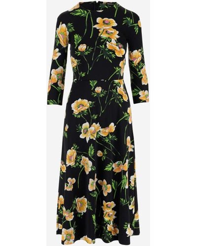 Balenciaga Technical Jersey Dress With Floral Pattern - Black