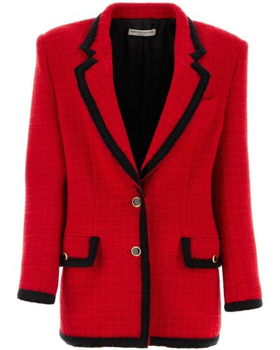 Alessandra Rich Tweed Jacket - Red