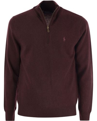 Polo Ralph Lauren Wool Pullover With Half Zip - Red