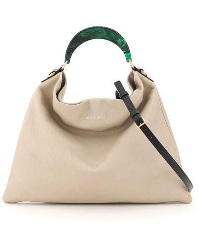 Marni Hobo Medium Bag With Resin Handle - Multicolour