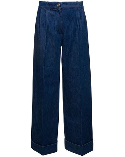 Gucci Wide-Leg Denim Jeans - Blue