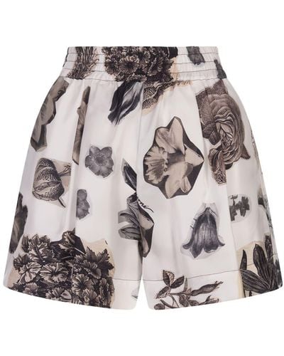 Marni Shorts With Nocturnal Print - White