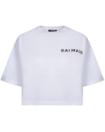 Balmain Laminated Logo T-Shirt - White
