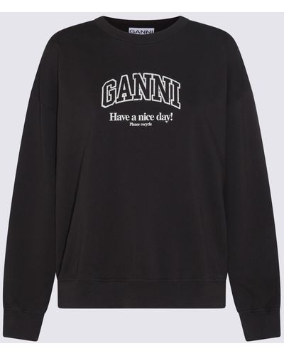 Ganni Cotton Sweatshirt - Black