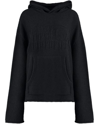 MM6 by Maison Martin Margiela Knitted Hoodie - Black