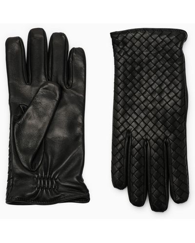 Bottega Veneta Black Leather Gloves