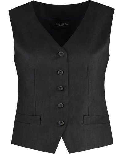 Weekend by Maxmara Pacche Single-breasted Vest - Black