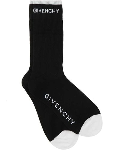 Givenchy Logo Intarsia Crew Socks - Black