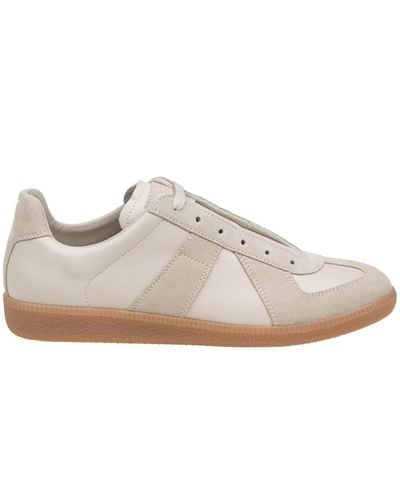 Maison Margiela Suede And Fabric Sneakers - Brown