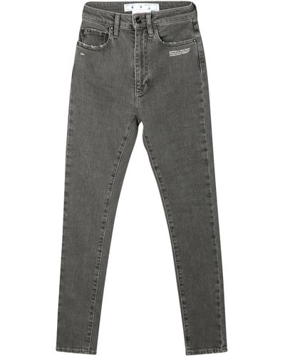 Off-White c/o Virgil Abloh Skinny Jeans With Slogan Print - Grey