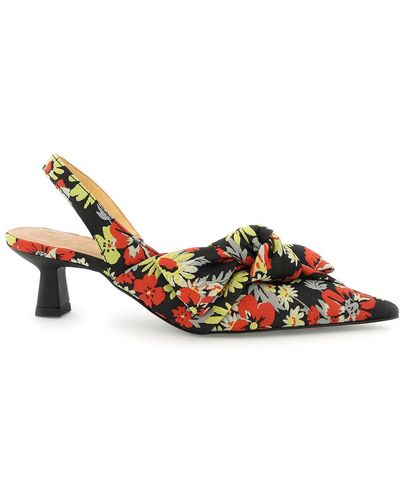 Ganni 'soft Bow' Slingback Court Shoes - Multicolour