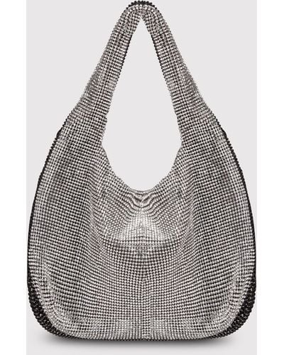 Kara Crystal Mesh Mini Bag - Grey