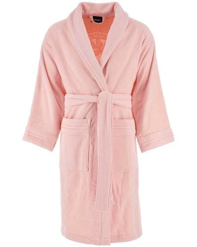 Versace Pastel Pink Terry Fabric Bathrobe