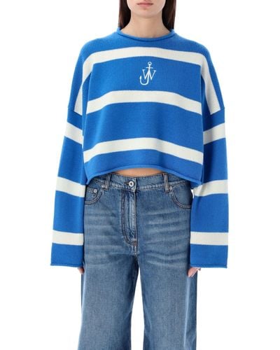 JW Anderson Wool Blend Striped Sweater - Blue