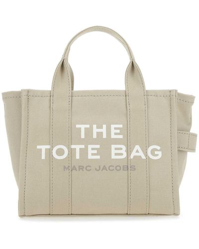 Marc Jacobs Cappuccino Canvas The Tote Shopping Bag - White