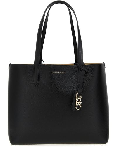 Michael Kors Logo Leather Shopping Bag Tote Bag - Black