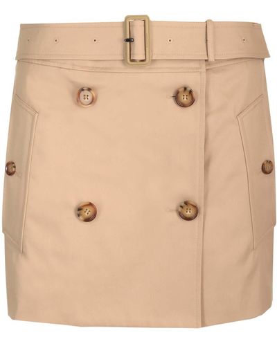 Burberry Trench-style Mini Skirt - Natural