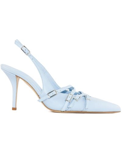 Gia Borghini Light Calf Leather Phoebe Court Shoes - Blue