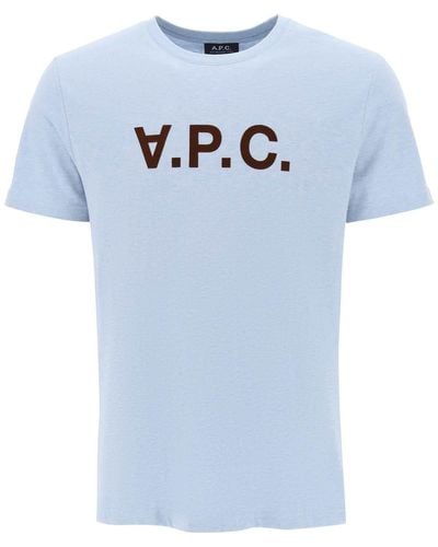 A.P.C. V.p.c. Logo T Shirt - Blue