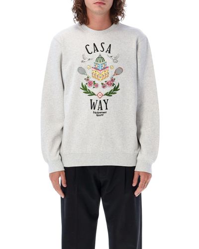 Casablancabrand Casa Way Embroidered Sweatshirt - Gray